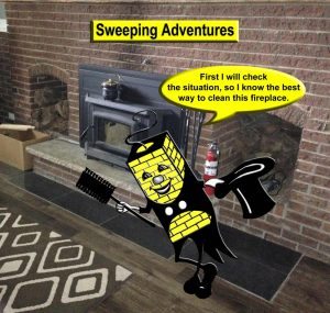 First i will check the situation, so I know the best way to clean this fireplace